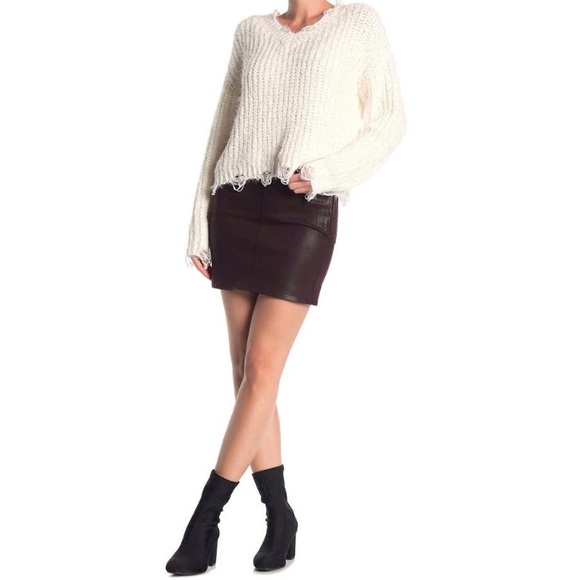 Good American Coated Denim Mini Skirt - Picture 2 of 8